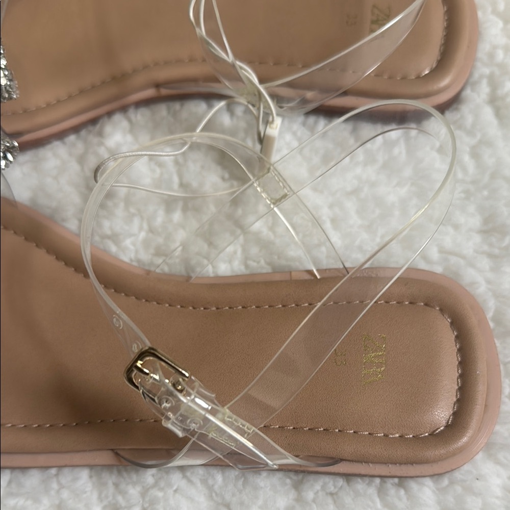 Zara Glittering Silver Bow Sandals - Picture 5 of 6